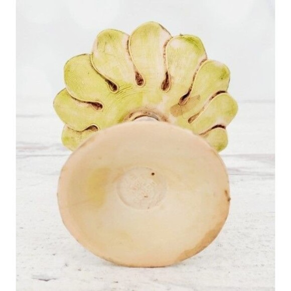 Cherub Playing Flute Pedestal Compote Bird Bath Dish 4" - Picture 4 of 4